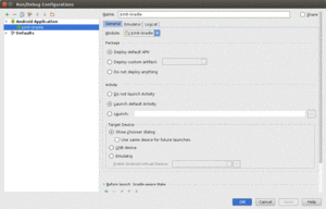 Android Studio Run Configurations Dialog