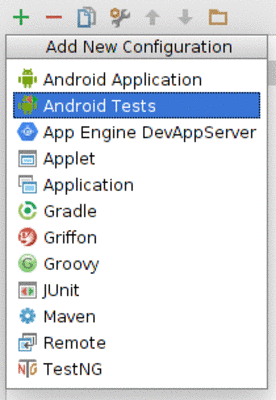 Android Studio, Adding a New Run Configuration