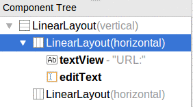 Component Tree with Two Horizontal LinearLayouts