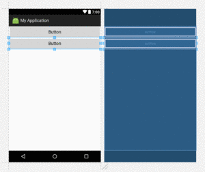 Vertical LinearLayout, with Two Button Widgets