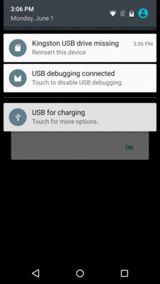 Android 6.0, Ejected Adopted Removable Media Notification