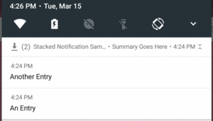 Stacked Notification, Showing Hierarchy