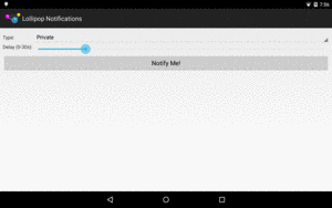 Lollipop Notifications Demo, on a Nexus 7