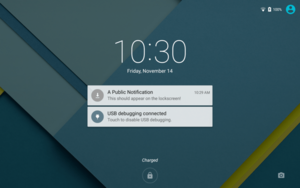 Public Edition of Private Lockscreen Notification, on a Nexus 7