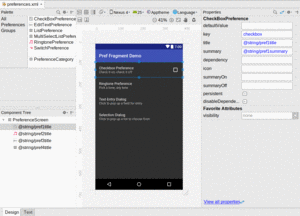 Android Studio Preferences Editor