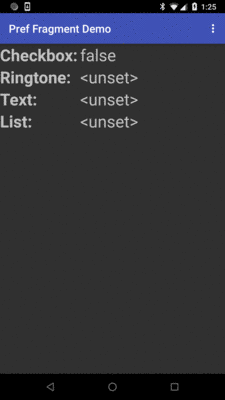 Activity Showing Preference Values