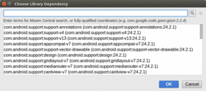 Choose Library Dependency Dialog, As Initially Launched