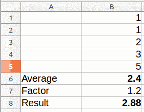 Simple Spreadsheet with New Factor Value