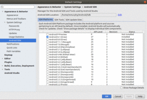 Android SDK Manager, SDK Platforms Tab