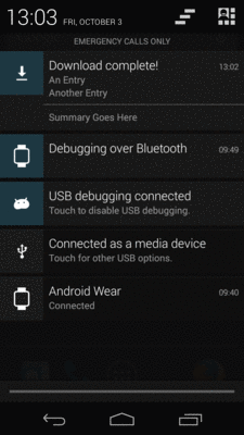 Stacked Notifications, Summary on Primary Device