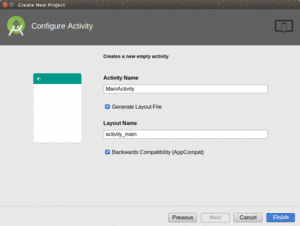 Android Studio Create-Project Wizard, Fourth Page