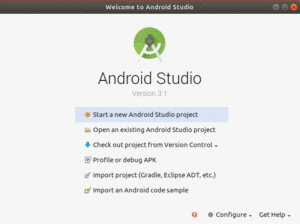 Android Studio Welcome Dialog