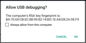 Allow USB Debugging Dialog