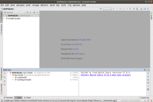 Android Studio, As Initially Launched, Showing Error