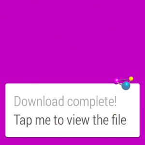 WearActions Demo, on a Samsung Galaxy Wear, Showing Notification