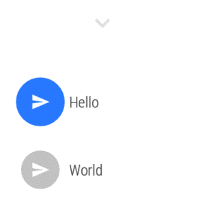 WearActions Demo, on a Samsung Galaxy Wear, Showing Canned Responses