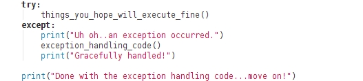 Exception handling