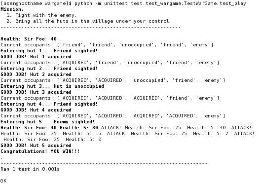 Third unit test – The play method