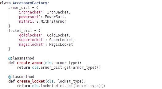 Abstract factory solution – Pythonic approach