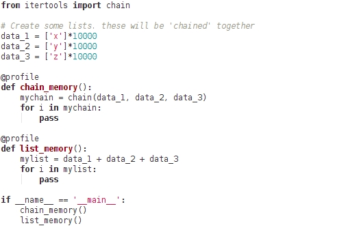 The itertools.chain iterator