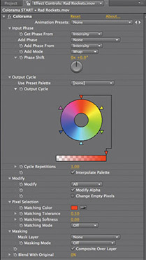 Figure 6.43 The properties of the Colorama effect with the categories expanded.