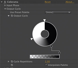 Figure 6.59 My Output Cycle. I manually created the extra white and black color triangles by simply clicking on the Output Cycle in those places and choosing white/black from the color picker.