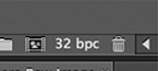 Figure 6.80 The project bit depth display at the bottom of the Project panel. Alt/Opt+click this display to change the bit depth of the project to 32 bpc.