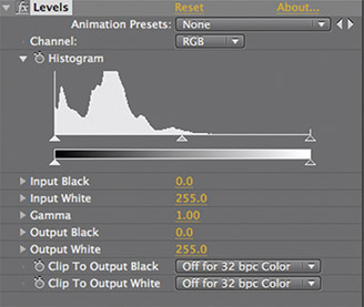 Figure 6.102 The histogram for the fireworks image.