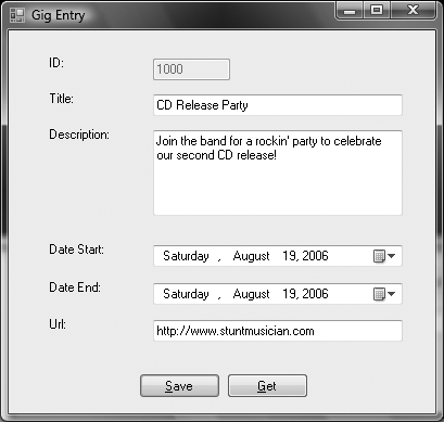 GigEntry client user interface