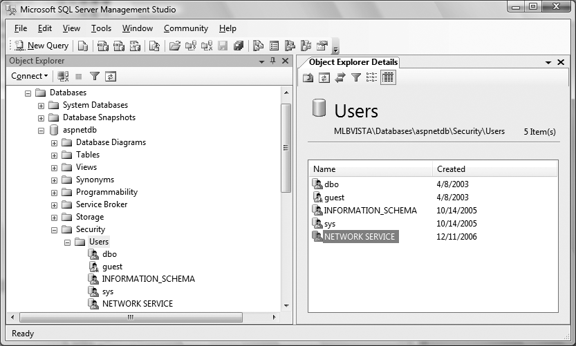 Account access to a particular database