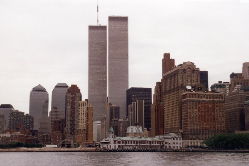 World Trade Center Twin Towers in New York City before September 11th, 2001.