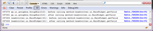 Time for action - debugging