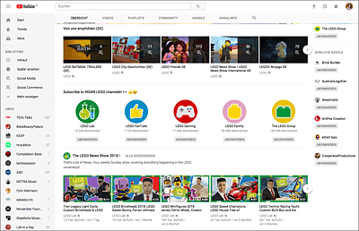 In den YouTube-Channels von LEGO können die Abonnenten jeden Tag eine neue Geschichte entdecken. (Quelle: http://www.youtube.com/user/LEGO/videos)