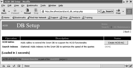 ACID database setup