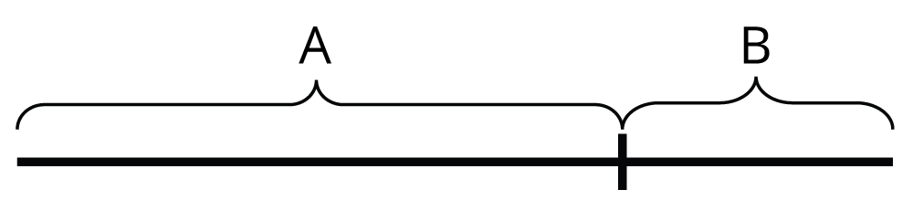 Line divided into two pieces.