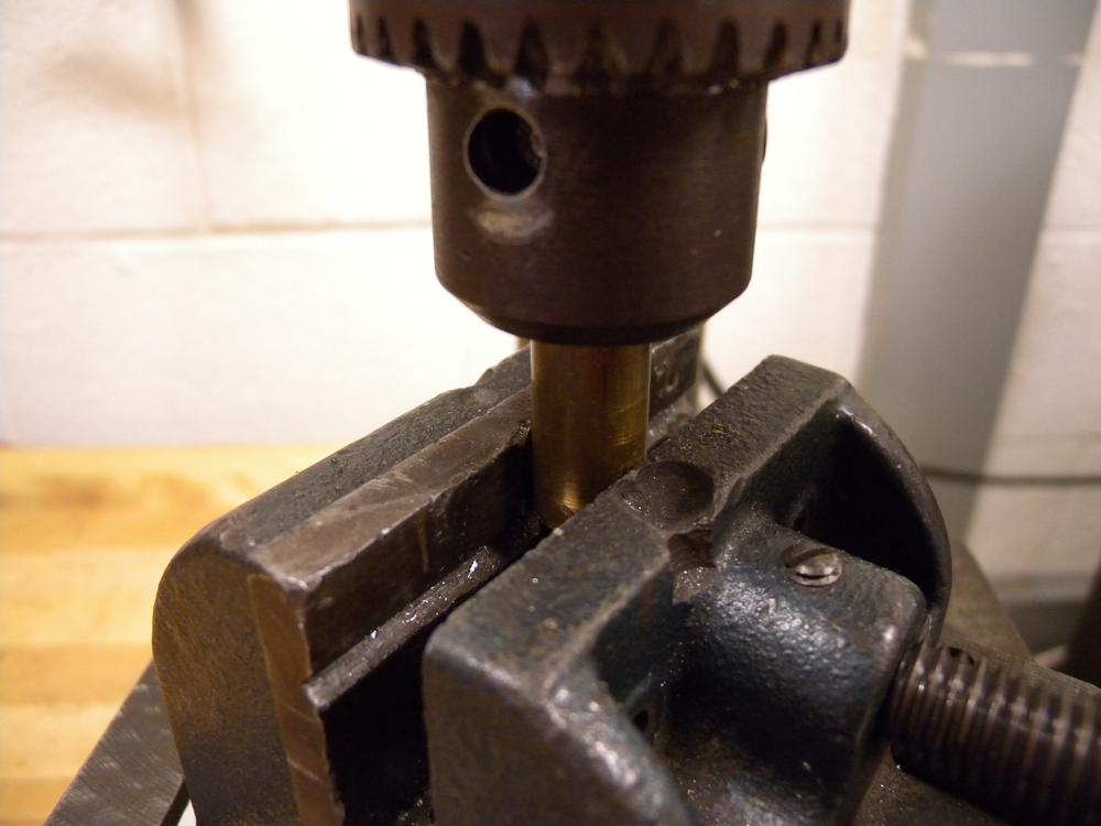 Center material in the vise by using the chuck as an alignment tool.