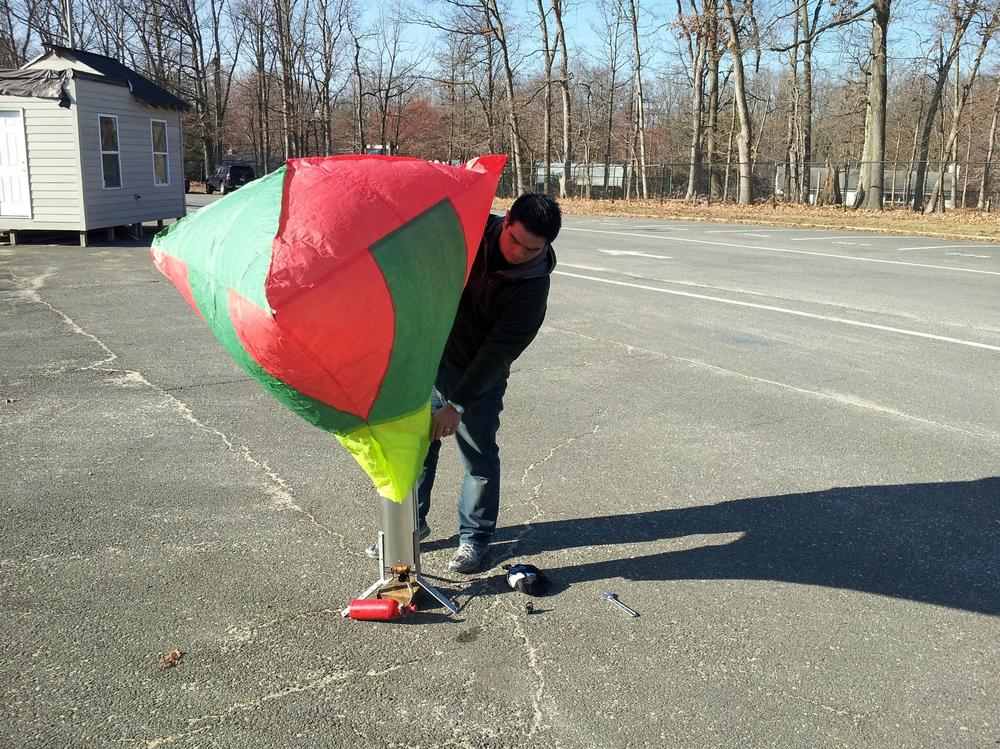 The balloon launch.