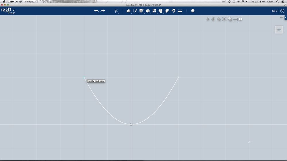 The spline tool produces a Bezier curve between two points and works well for reproducing parabolas.