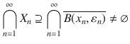 $$ \bigcap _{n=1}^\infty X_n\supseteq \bigcap _{n=1}^\infty \overline{B(x_n,\varepsilon _n)}\ne \varnothing $$