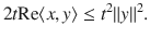 $$ 2t\text {Re}\langle x, y\rangle \le t^2\Vert y\Vert ^2. $$