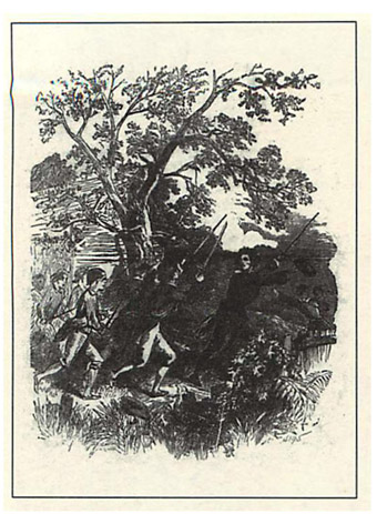 A nineteenth-century illustration of George Washington playing as a youth. While young Washington was becoming acquainted with the vast wilderness, he was also studying to become a proper colonial gentleman.