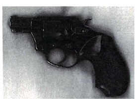 A New York City Police Department Crime Scene Unit photograph of the gun used to kill John Lennon.