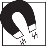 Schematic illustration of a horseshoe magnet.