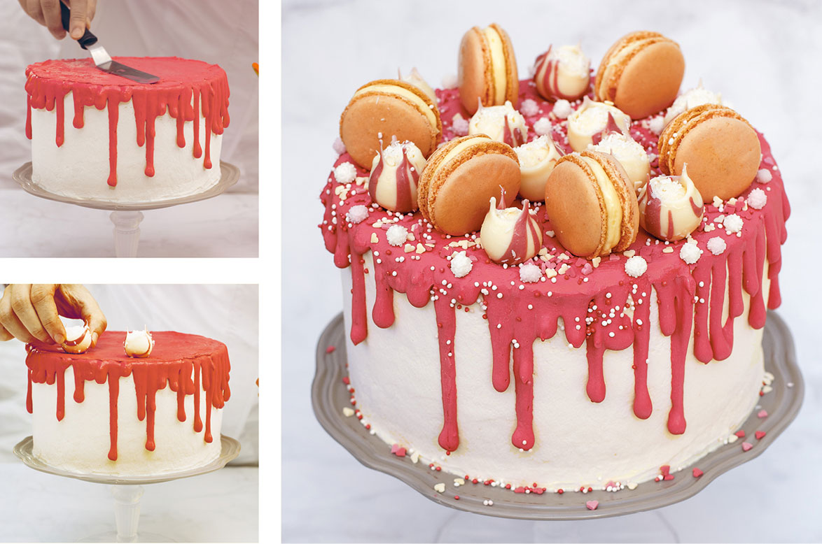 Drip cake ai lamponi: steps di lavorazione