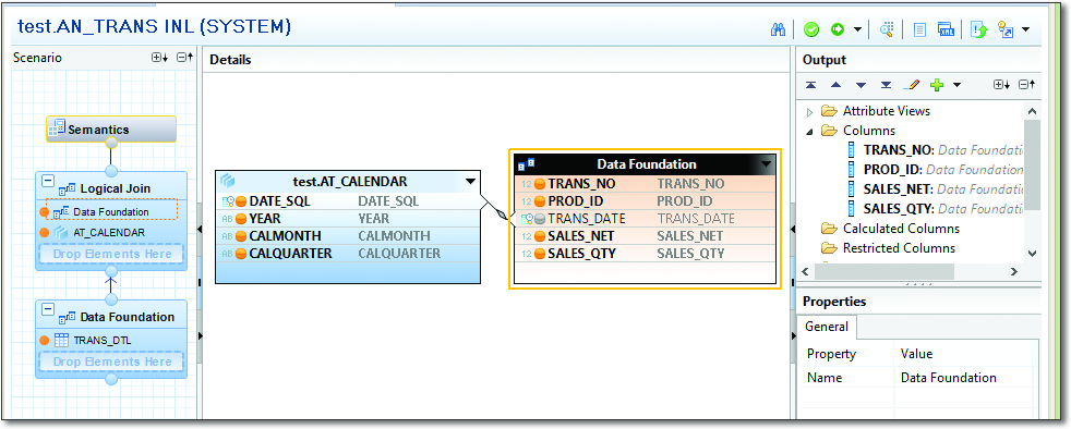 Analytic View to Join the Transaction Table with the Calendar TableCalendar table