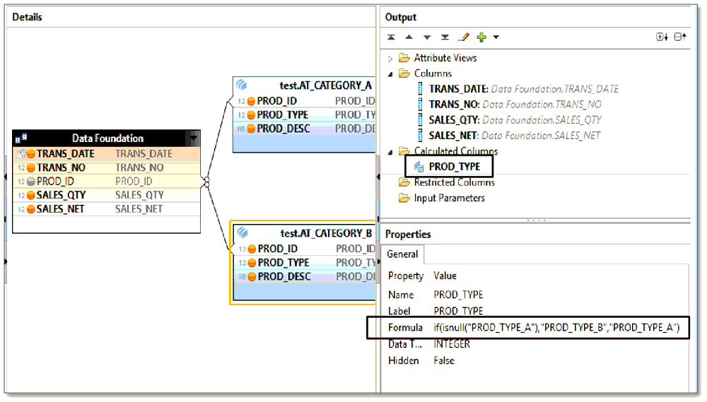 Analytic View to Break a Union of Dimension Tables