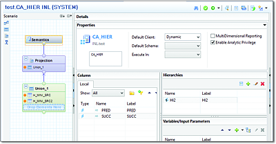 Hierarchy in a Calculation View