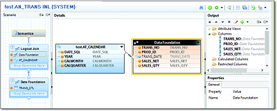 Analytic View to Join the Transaction Table with the Calendar TableCalendar table