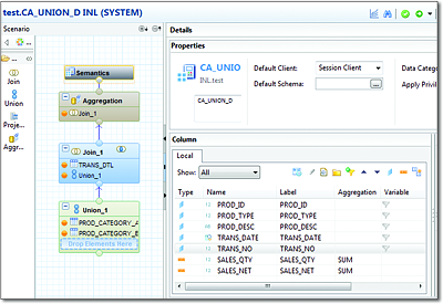 Calculation View with a Union and Join Nodes