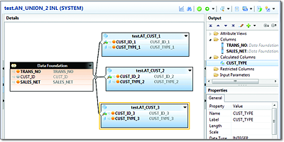 Analytic View to Link Three Attribute ViewsAttribute viewlinked